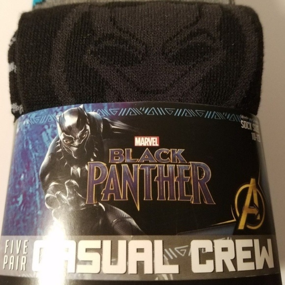 Marvel Underwear & Socks Marvel Men Black Panther Casual Crew Socks